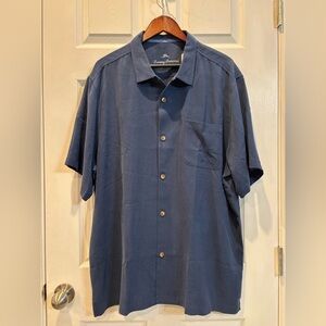 Tommy Bahama 100% Silk Men's Navy Button Down